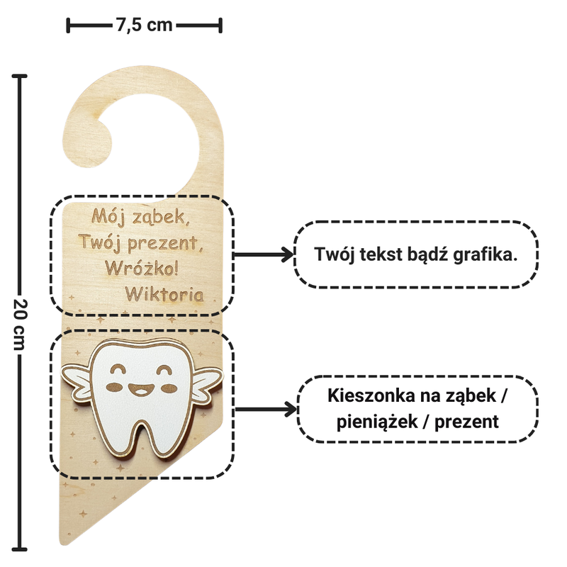 Door hanger for the Tooth Fairy (pattern 5)