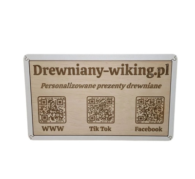 Plaque large engraved natural gift QR code