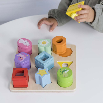 Drewniane klocki sorter zabawka sensoryczna, edukacyjna, dzieci Le Toy Van