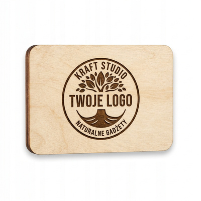 Drewniany magnes z Twoim logo personalizowany grawerem 7x5 cm