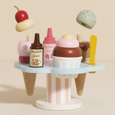 Drewniane lody rożki zestaw Carlo's Gelato, zabawka, lodziarnia, Le Toy Van