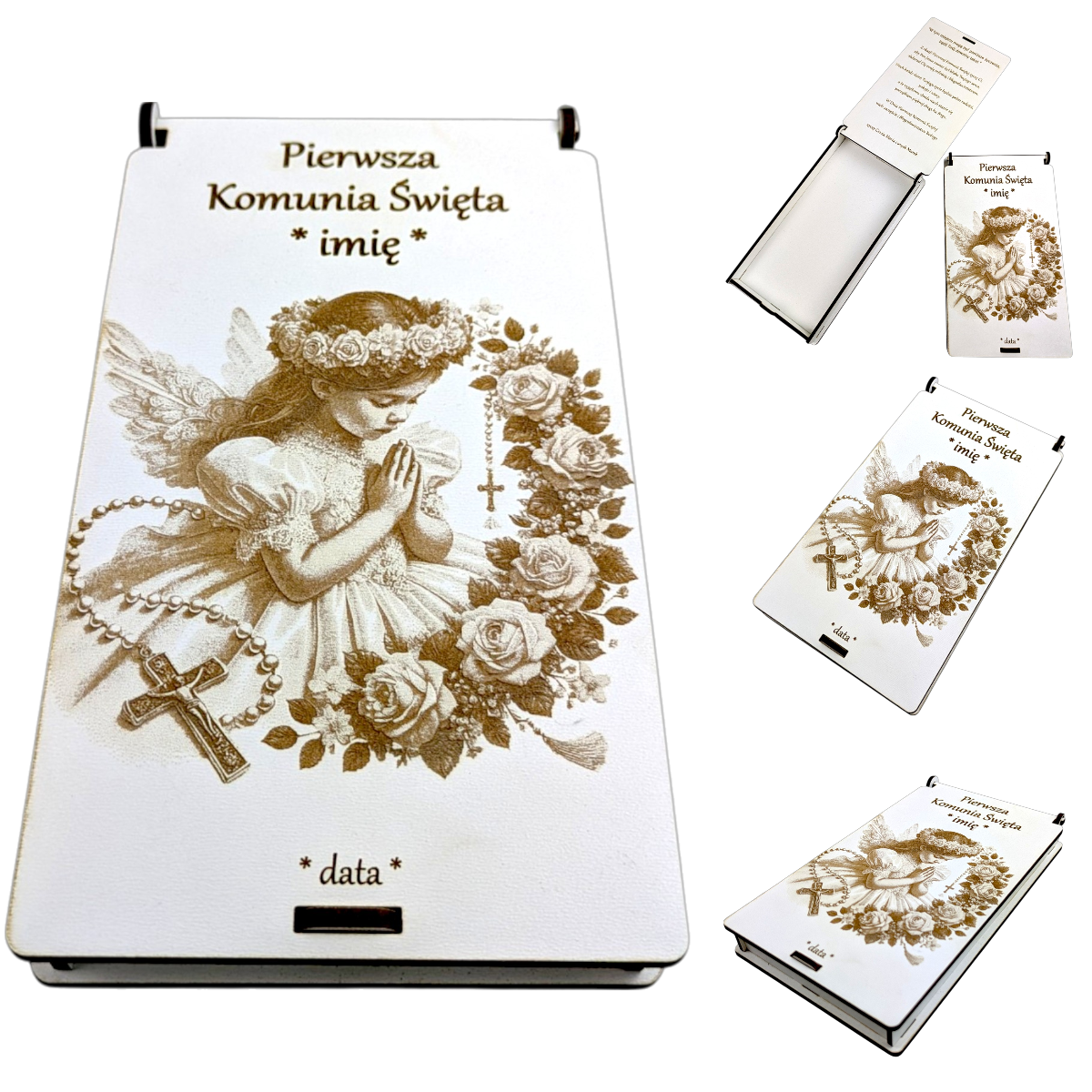Pudełko personalizowane na Pierwszą Komunię Świętą na pieniądze Dziewczynka