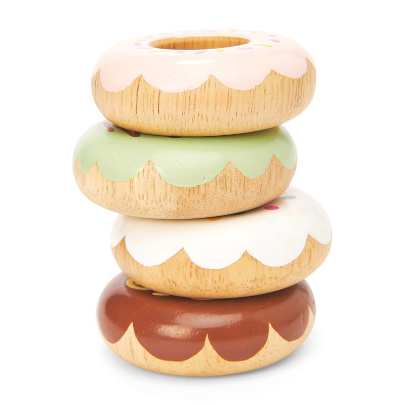 Drewniane pączki zestaw, zabawka donut, gotowanie, cukiernia, Le Toy Van