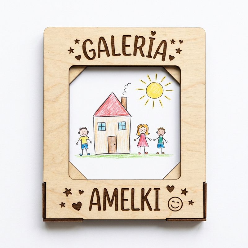 Personalizowany magnes ramka na rysunek dziecka z Twoim imieniem na lodówkę