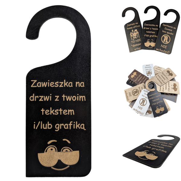 Zawieszka na drzwi - personalizowana, czarna - 20cm