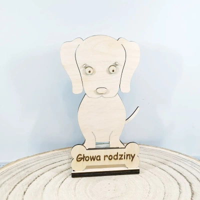 Drewniany stojak na okulary i telefon 'Piesek'