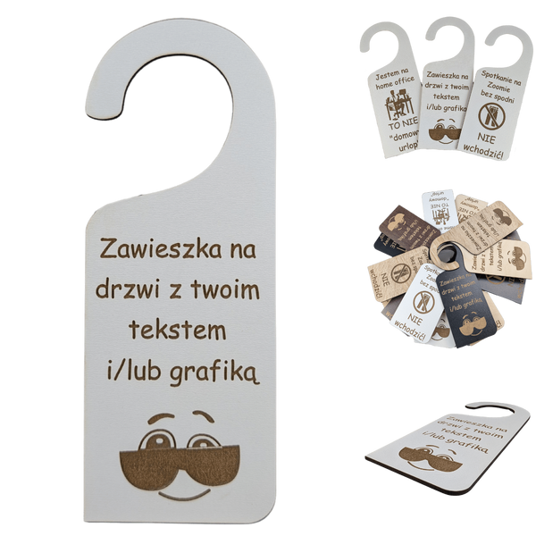 Zawieszka na drzwi - personalizowana, biała - 20cm
