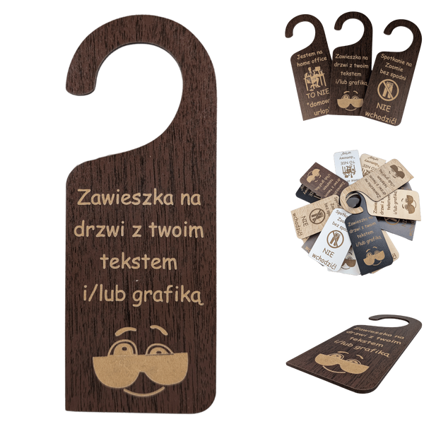 Zawieszka na drzwi - personalizowana, wenge - 20cm