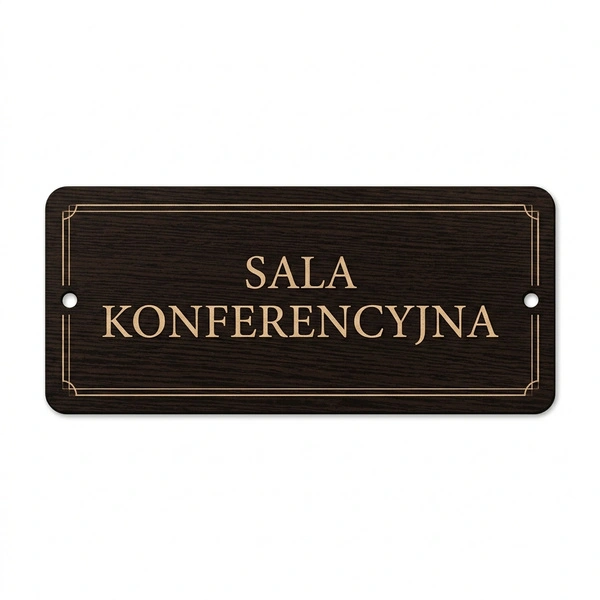 Elegancka Tabliczka Drzwiowa Wenge Personalizowana do Gabinetu i Kancelarii 20x8 cm