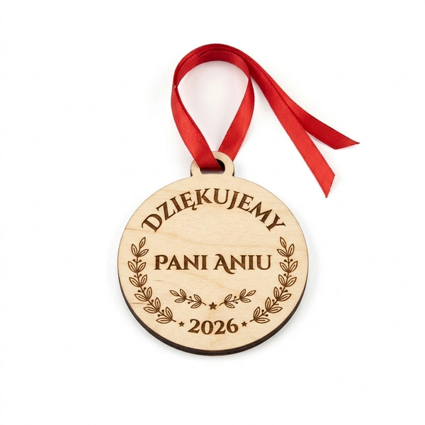 Drewniany medal Dziękujemy z Twoim imieniem i rokiem