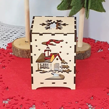 Drewniany lampion "Światełko" - 11cm