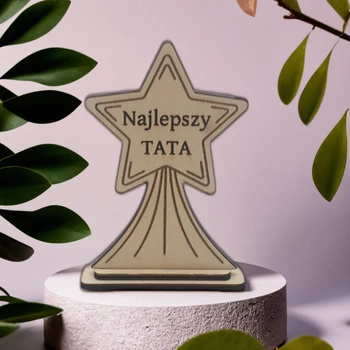 Puchar Drewniany "Gwiazda" - 15cm