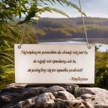 Drewniana tabliczka "Motywator" z grawerem - 15cm x 5cm