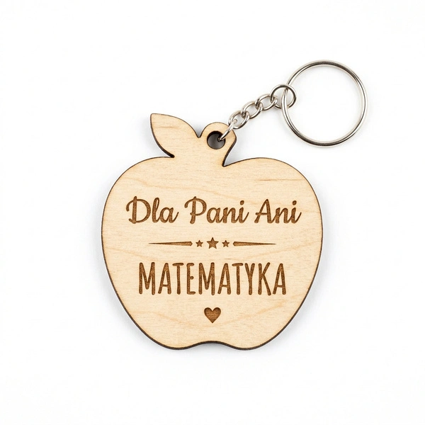 Personalizowany brelok dla nauczyciela Jabłko z Twoim imieniem i przedmiotem