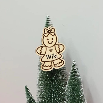 Drewniana bombka "Pani Ciastek" - 9cm