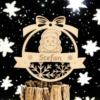 Bombka drewniania - Mikołaj - z twoim imieniem (grawer/personalizacja)