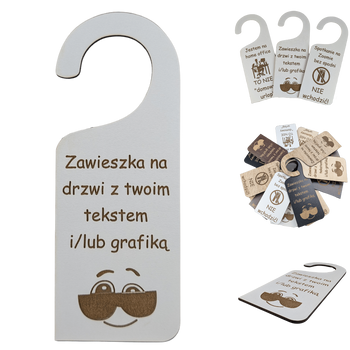 Zawieszka na drzwi - personalizowana, biała - 20cm