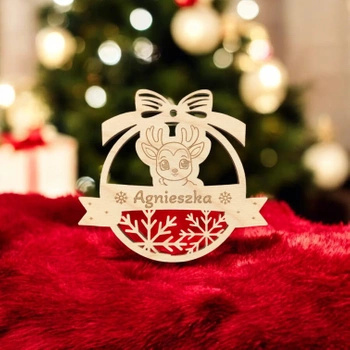 Bombka drewniania - Jelonek - z twoim imieniem (grawer/personalizacja)