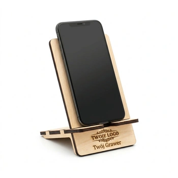 Drewniana podstawka pod telefon z Twoim logo personalizowana – grawer