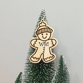 Drewniana bombka "Pan Ciastek" - 9cm