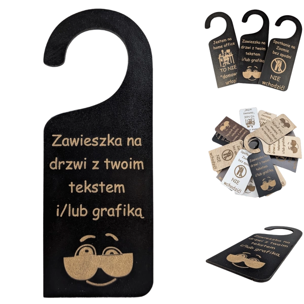 Zawieszka na drzwi - personalizowana, czarna - 20cm