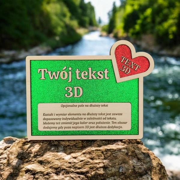 Tabliczka personalizowana brokacik zielony prezent 