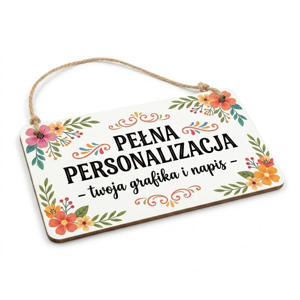 Biała tabliczka motywacyjna 25x15 cm personalizowana – Twój napis, zasady domu lub grafika