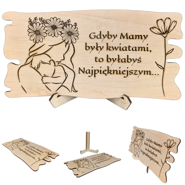 Tabliczka drewniana z grawerem dla Mamy na prezent - twój tekst