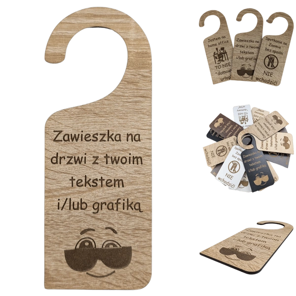 Zawieszka na drzwi - personalizowana, dąb - 20cm