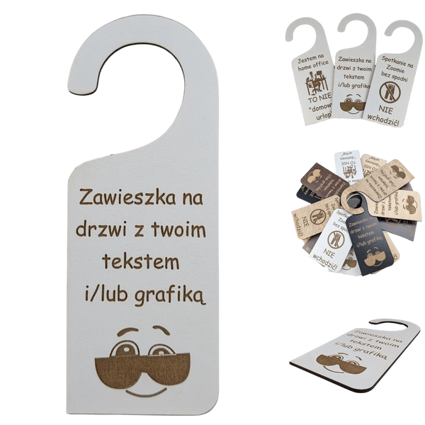 Zawieszka na drzwi - personalizowana, biała - 20cm
